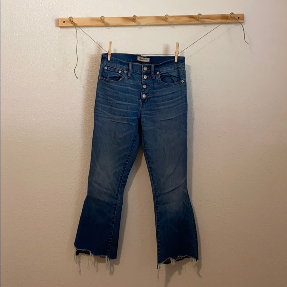 Madewell Cali Demi boot cropped jeans.
